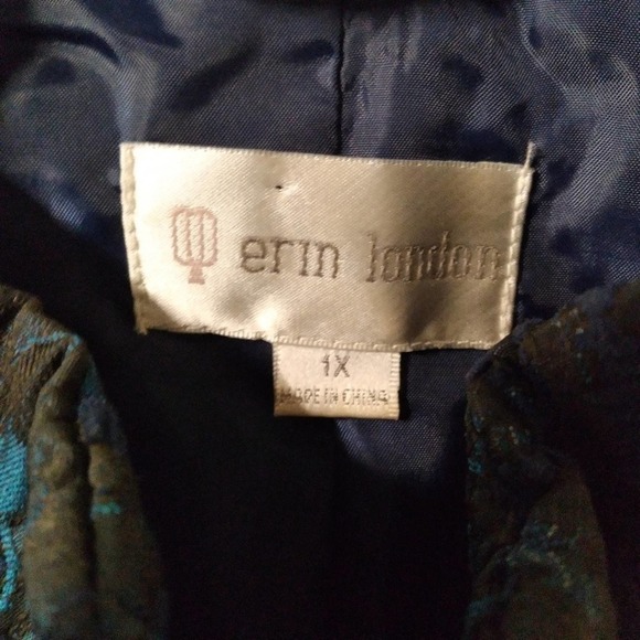 Vintage Erin London Vest Gray Jacquard Zip Up Size 1X - Picture 10 of 11